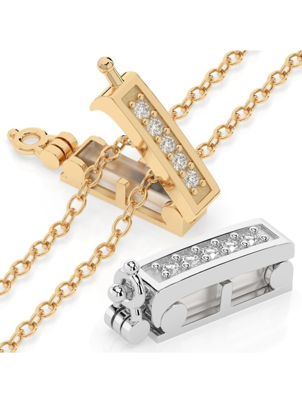 2pc Necklace Shortener Set for Thin Chains - 18k Gold & Silver Plated Clasp